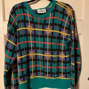 Vintage 80s color block sweater